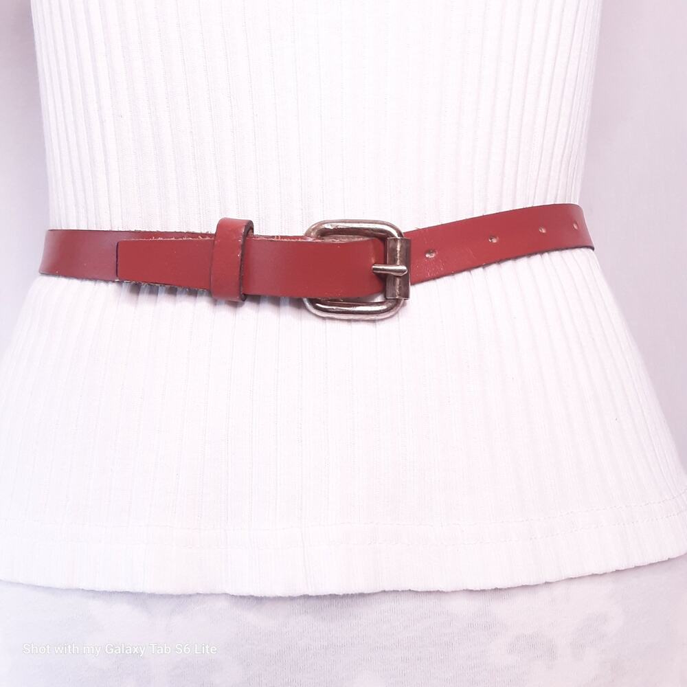 💎Cintura Womans Skinny Leather Belt Small Waist Tan Genuine Leather